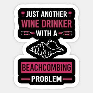 Wine Drinker Beachcombing Beachcomber Sticker